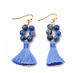 Nylon Tassels Dangle Earrings EJEW-S202-002-1
