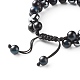 Bracelet de perles tressées multi-rangs en pierre pour hommes femmes BJEW-JB06916-6