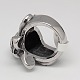 304 Stainless Steel Pirate Style Skull Wide Rings RJEW-F006-279-3