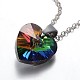 Heart Handmade Glass Pendant Necklaces for Valentine's Day NJEW-JN01164-3