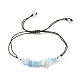 Bracelet de perles tressées avec des éclats d'aigue-marine naturelle BJEW-JB08019-10-1
