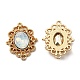 Golden Plated Alloy Oval Connector Charms FIND-B022-02G-01-2