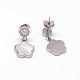 Flower 304 Stainless Steel Shell Ear Studs and Necklaces Jewelry Sets SJEW-M034-02P-5