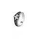 メンズアロイカフフィンガー指輪  オープンリング  カドミウムフリー＆鉛フリー  スター  アンティークシルバー  usサイズ8（18.1mm） RJEW-N029-073-3