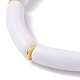 Mauvais œil perles au chalumeau bracelet extensible BJEW-JB07222-01-4