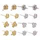8 Pairs Brass Micro Pave Clear Cubic Zirconia Stud Earring Findings KK-ZZ0001-08-RS-3