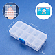 Benecreat 8 упаковка 10 сетки пластиковый ящик для хранения шкатулка для драгоценностей с регулируемыми разделителями Клетка/ Ловушка для хранения серег прозрачный пластиковый футляр для бусин (13.5x6.8x3 см CON-BC0001-02-4