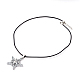 Star Couples Leather Pendant Necklaces for Valentin's Day NJEW-P127-018-5