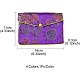 長方形の花刺繍布ジッパーポーチ  ジュエリー収納袋  ミックスカラー  11x16x0.3cm ABAG-YW0001-03D-3