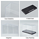 透明なプラスチック製ビルディングブロックモデルのディスプレイボックス  マッチングボックス  黒ベース付き  長方形  透明  18x9x10cm  2個/セット ODIS-WH0001-08-4
