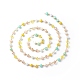 Handgefertigte facettierte Unterlegscheibe-Perlenketten aus galvanisiertem Glas AJEW-JB01137-06-2