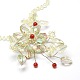 Flower Red Agate Beads and Faceted Glass Beads Pendant Necklaces X-NJEW-N0014-60-2