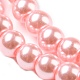 10 Stränge backen bemalte perlmuttfarbene Glasperlen runde Perlenstränge HY-SZ0001-02A-01-2