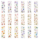 Globleland 18 シートペット透明花と蝶ステッカー花装飾粘着スクラップブッキングステッカージャーナル  カード作り  文字  アルバム  プランナー DIY-GL0003-93-7