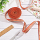 FINGERINSPIRE 12.5Yard 20mm Wide Embroidered Woven Ribbon Orange Red Polyester Jacquard Ribbon Sewing Jacquard Trim Vintage Jacquard Ribbon Trim DIY Crafts Supplies Clothes Decoration OCOR-FG0001-54C-4