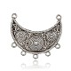 Tibetan Style Curved Alloy Moon Chandelier Components Links PALLOY-J577-15AS-1