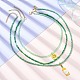 3Pcs 3 Style Alloy Enamel Pendant Necklaces Set with Glass Seed Beaded Chains NJEW-JN04456-5