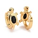 Real 18K Gold Plated Brass Cubic Zirconia Huggie Hoop Earrings EJEW-C012-06-3