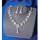 Ожерелья из сплава со стразами в форме капли и серьги-гвоздики в комплекте FS-WGE9DA1-07-1