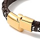 Bracelet cordon tressé en cuir et 304 corde en acier inoxydable avec fermoir magnétique pour homme femme BJEW-C021-14-5