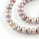 Natural Pearl Flat Round Bead Strands PEAR-R013-04-1