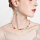 Collier et bracelet de perles naturelles et de graines de verre et boucles d'oreilles pendantes SJEW-SW00008-6