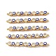 Brass Pave Clear Cubic Zirconia Connector Charms KK-E068-VF285-3
