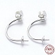 Rhodium Plated 925 Sterling Silver Ear Nuts STER-I014-14P-1