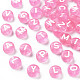 Transparent Pearl Pink Acrylic Beads TACR-YW0001-08J-1