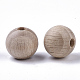 Cuentas de madera de haya natural sin teñir X-WOOD-T020-01B-2