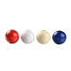 160 Pcs 4 Colors 4 July American Independence Day Painted Natural Wood Round Beads WOOD-LS0001-01C-2