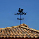 Superdant オンドリ風見鶏錬鉄製風向計屋根庭の方向標識屋外農家の装飾風測定ツール AJEW-WH0265-012-5