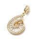 Европейские подвески-подвески из латуни с паве из прозрачного кубического циркония KK-H529-21G-2