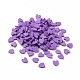 手作り樹脂クレイカボション  ハート  青紫色  5x4.5x0.8mm  約76923個/1000g CLAY-A002-02C-1