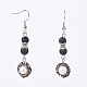 Natural Mixed Gemstone Dangle Earrings EJEW-JE02656-2