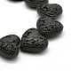 Chinoiserie Jewelry Making Cinnabar Carved Flower Heart Beads Strands CARL-O004-18-2
