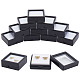 Benecreat 10 paquet de boîte de présentation de pierres précieuses noires CON-WH0087-77B-1