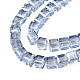 Electroplate transparentes abalorios de vidrio hebras EGLA-N002-28-F01-3