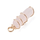 2 шт. 2 стиля подвески из натурального розового кварца с двойными концами и острыми концами PALLOY-JF03122-03-5