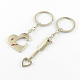 Platinum Tone Valentine's Day Gift Zinc Alloy Enamel Heart and Arrow Keychain X-KEYC-S101-1