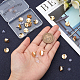 Beebeecraft 20Pcs/Box Irregular Round Stud Earring Findings 18K Gold Plated Fold Flat Round Earring Posts with Loop and Clear Ear Nuts for DIY Jewelry Making KK-BBC0002-79-3