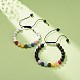 2Pcs 2 Style Natural Howlite & Golden Sheen Obsidian & Mixed Stone Round Braided Bead Bracelets Set for Women BJEW-JB08385-2
