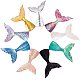 PandaHall Elite 40pcs 10 Colors Mermaid Tail Resin Cabochons Fish Tail Slime Charms Flat Back Embellishments for DIY Phone Case Decoration Scrapbooking DIY Crafts CRES-PH0003-22-2