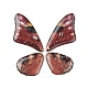 半透明樹脂ペンダントセット  銀箔で  蝶の羽のチャーム  暗赤色  23~39x19.5~24x2.5mm  穴：1mm  4個/セット RESI-G063-01E-1