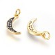 Brass Micro Pave Cubic Zirconia Charms ZIRC-G150-12A-2