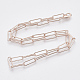 Fabricación de collar de cadena de clip de papel ovalado redondo de latón MAK-S072-05A-RG-2