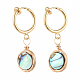Natural Abalone Shell/Paua Shell Clip-on Hoop Earrings EJEW-JE04130-2