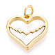 Подвески в форме сердца из латуни и натуральной ракушки KK-N268-19G-1