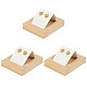 Delorigin 3 Stück rechteckige Ohrring-Präsentationsständer aus Holz EDIS-DR0001-05A-1