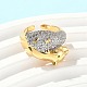 Латунные микро проложить кубического циркония кольца RJEW-D307-04G-C-4